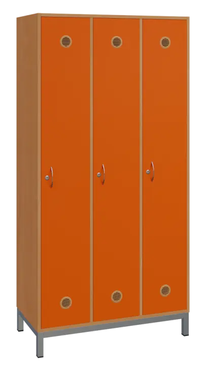 SSLN - 180 - 90 šatní skříň 3-dvéřová, 1800x900x400 mm, kovové nohy, korpus buk royal, dvířka pomera